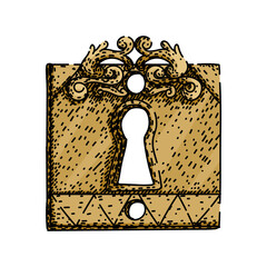 entry keyhole sketch hand drawn vector