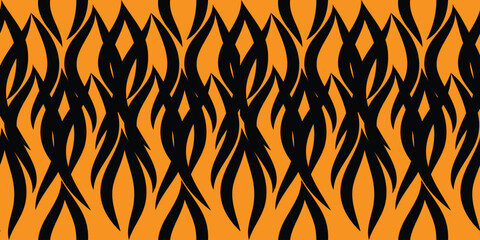 Abstract fire. Geometric seamless pattern. Vector illustration.