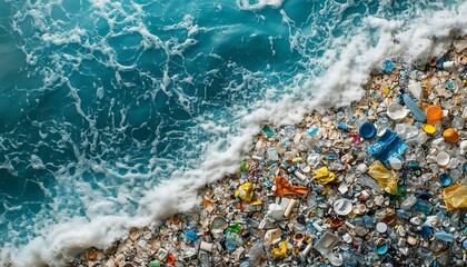 Human waste plastic waste pollutes the oceans