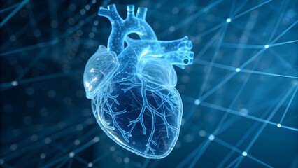 Human heart anatomy digital 3d model network