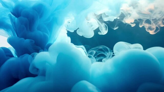 Abstract blue underwater world map with bubbles and dreamy sky elements 4k Animation video

