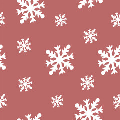 Pink Snowflakes Seamless Design