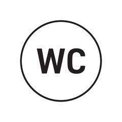 A vector illustration of a welcome or wc symbol