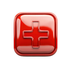 Obraz premium A vibrant red medical plus sign a symbol of urgent care and immediate on transparent background