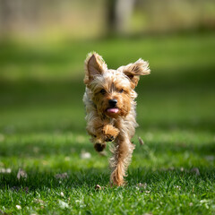 yorkshire terrier on the grass