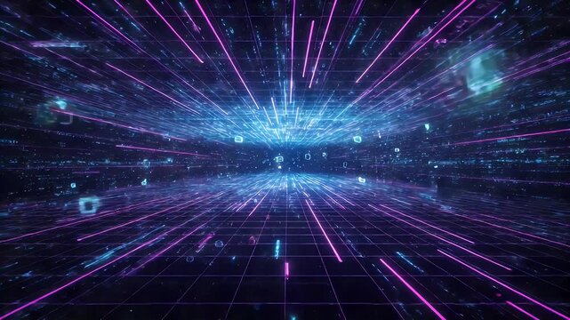 Abstract digital data stream - Powered by Adobe