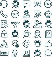 Fototapeta premium customar service vector icon set