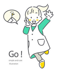 目標へ向かって走る子供たち　シンプルでお洒落な線画イラスト
