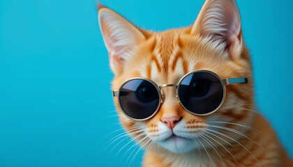 Cool Ginger Cat Rocking Stylish Sunglasses
