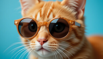 Cool Ginger Cat Rocking Stylish Sunglasses
