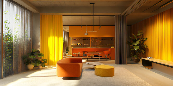 Color-Focused Workspace Modern Office Design Creative Color Palette Productivity

