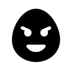 Black and White Mask Emoji Vector Pictogram
