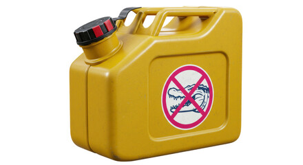 Isolated Yellow Canister with crocodile warning sign