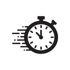 Stopwatch vector illustration, a precision sport timer icon for counting speed in seconds and minutes