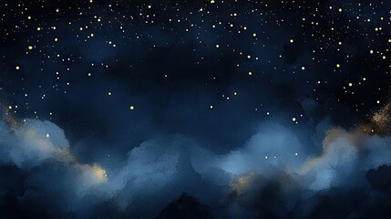 Fototapeta premium Night sky with celestial watercolor effects.