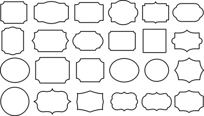 Obraz premium Black labels, Collection of retro labels, Set of different labels on a white background