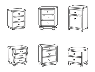 Elegant nightstand line art for modern spaces
