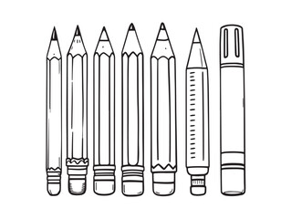 Elegant pencils line art drawings perfect for artistic use