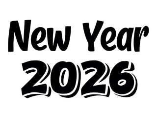 Happy New Year, 2026, Graphic Design, design featuring the text 