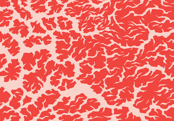 Meat marbled texture. Raw red fresh meat slice for cooking, aged steak pattern. Macro of premium cow meat background with structure and streaks. Flat cartoon vector illustration