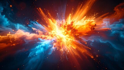 Abstract fiery cosmic explosion.