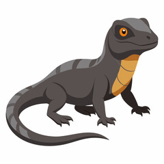 Fototapeta premium Realistic full-body illustration of a Monitor Lizard on a clean white background, perfect for nature, wildlife, and reptile-themed designs.