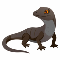 Fototapeta premium Realistic full-body illustration of a Monitor Lizard on a clean white background, perfect for nature, wildlife, and reptile-themed designs.