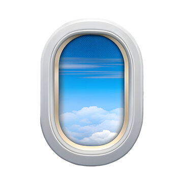 Airplane window PNG icon isolated with transparent background