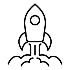 launching rocket icon, symbolizing  launch, momentum, breakthrough and ambition