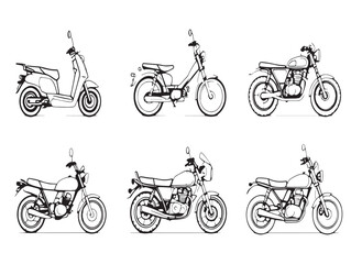 Obraz premium Minimal motorcycle line art drawing for vector use