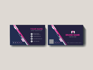 Modern Business Card Design for Professionals, Elegant and modern business card design with blue gradient and waves