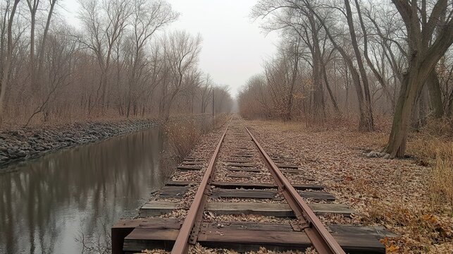 railway in the morning