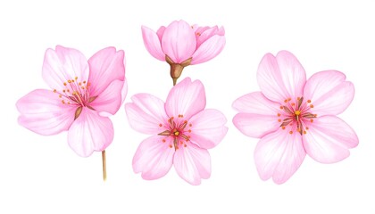 Obraz premium Pink Cherry Blossoms with Spring Flowers.