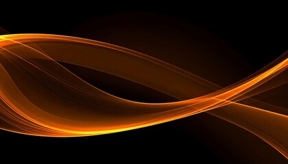 Abstract Orange Waves on Black.