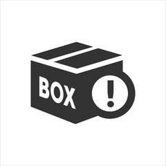 package box, shipping package box vector icon, box icon, warning icon
