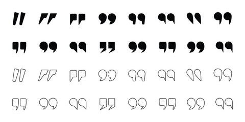 Set of quote mark, dialog icons