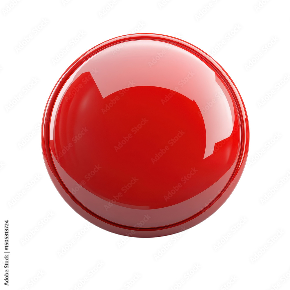 Fototapete a vibrant glossy red orb radiating confidence and passion floating with on transparent background