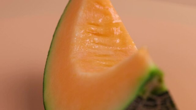 Sliced ​​melon on empty space	