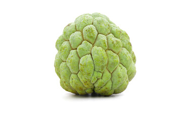 Obraz premium Sugar apple isolated on white background, exotic tropical Thai annona or cherimoya fruit, healthy food