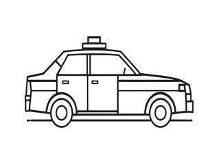 Minimalist police car line art ideal for vector stock collections