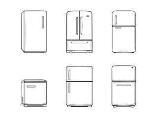 minimalist refrigerator line art icon style illustration