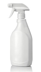 White Plastic Spray Bottle with Ergonomic Trigger on Clean White Background