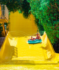 Photo from Hurghada in Egypt of father with son on water slide