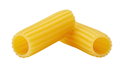 Isolated two rigatoni pasta