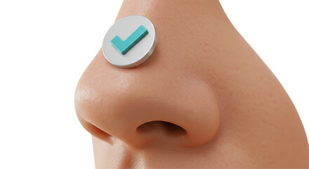Isolated Checkmark on Nose