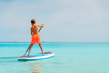 Photo from Hurghada in Egypt of boy on paddleboard