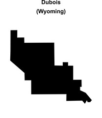 Fototapeta premium Dubois (Wyoming) blank outline map