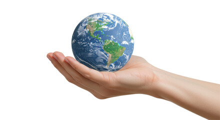Isolated Hand Holding Earth