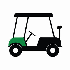 Fototapeta premium Simple golf cart illustration vector design on white background