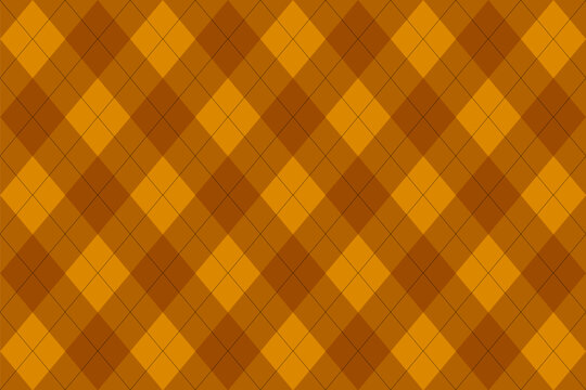Warm orange and brown Halloween argyle pattern with layered diamond shapes. Cozy autumn tones perfect for seasonal textiles, fall party d&eacute;cor, or Thanksgiving-themed crafts.